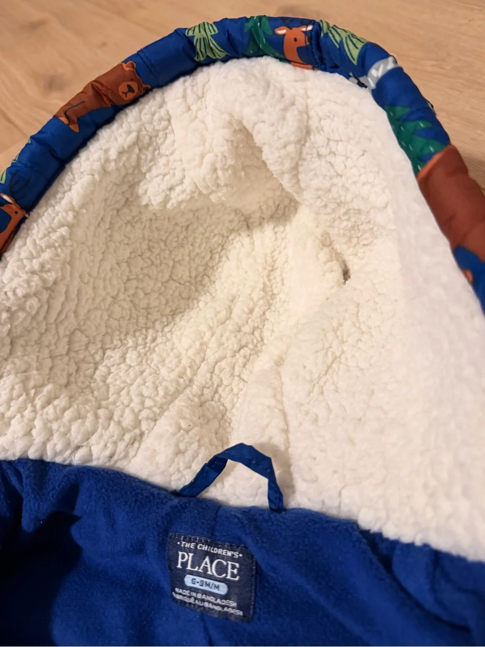 Place Blue Woodland Animals Hooded Baby One-Piece Snowsuit 6-9 M